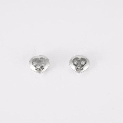 Boucles d'oreilles Chopard - Boucles d'oreilles Happy Diamonds Icons en or gris et diamants 58 Facettes ALGU05