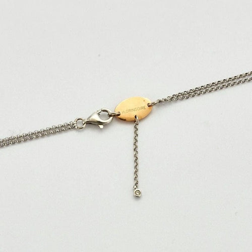 Collier Dalumi - Collier pendentif anneaux en or jaune, or gris et diamants 58 Facettes ALGU29