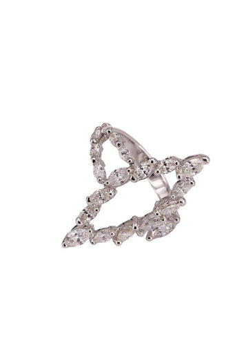 Bague 54 Bague marquise Or blanc Diamant 58 Facettes P6