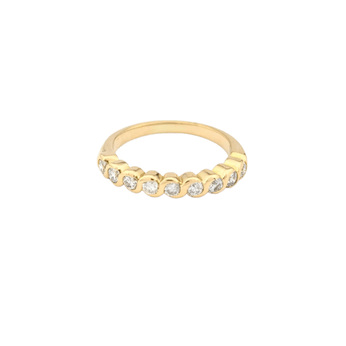 Bague 53 Demi-alliance en or jaune 18 carats et diamants 58 Facettes 31881