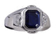Bague 58 Bague saphir taille émeraude et diamants en or blanc 58 Facettes BA-1323