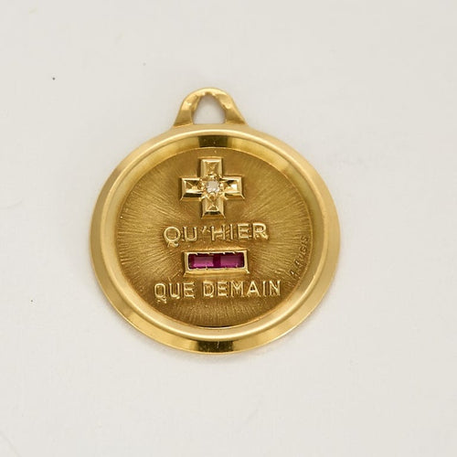 Pendentif Augis - Médaille sentimentale en or jaune 58 Facettes HOU5747