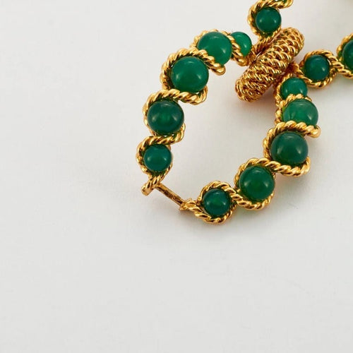 Boucles d'oreilles BOUCHERON - Demie-parure Or Jaune et Chrysoprases 58 Facettes