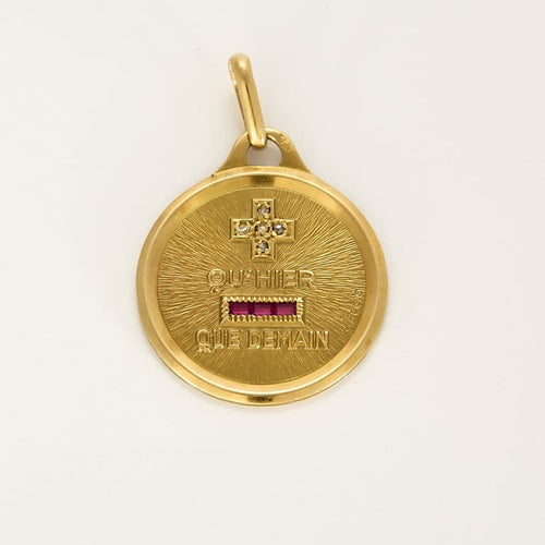 Pendentif Augis - Médaille sentimentale en or jaune 58 Facettes ROD4512