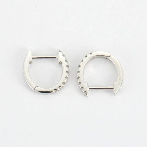 Boucles d'oreilles Créole en Or blanc & diamants 58 Facettes