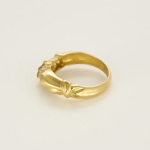 Bague 55 Bague jonc en or jaune et diamants 58 Facettes SEN2452