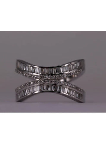 Bague 53 Bague Or blanc et Diamants 58 Facettes RNG2496