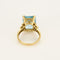 Bague 61 Bague chevalière en or jaune et aigue marine 58 Facettes SMA0416
