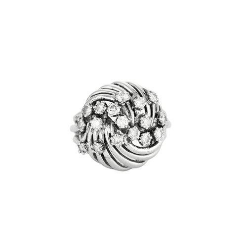 Bague 48 Bague or blanc sertie de diamants naturels 58 Facettes