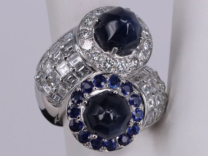 Bague Bague Toi et moi Saphirs et Diamants en or blanc 58 Facettes BA-1277