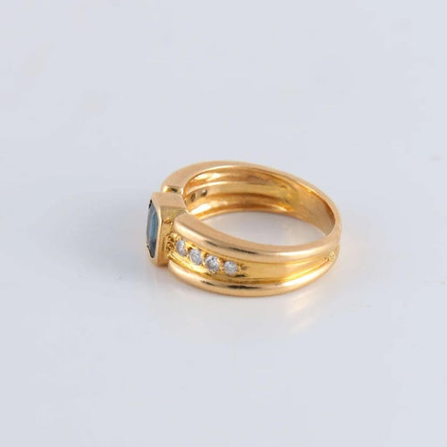 Bague 48 Bague Saphir épaulé de Diamants 58 Facettes FM80