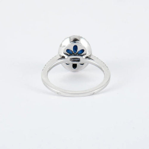 Bague 54.5 Bague Saphir cabochon Diamants 58 Facettes