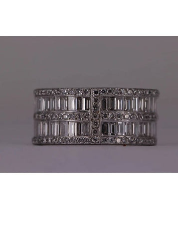 Bague 49 Bague Zigzag Or blanc et Diamants 58 Facettes RNG2648