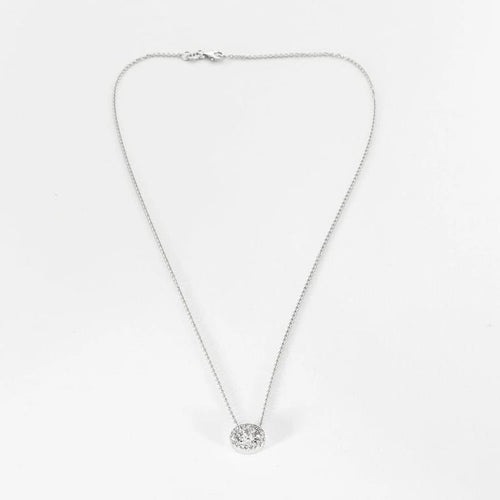 Collier Collier pendentif diamant taille ancienne 1,08 ct en or blanc et diamants 58 Facettes LJ18