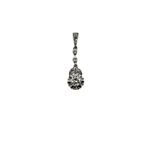 Pendentif Pendentif ancien en or blanc 750 et diamants 58 Facettes Z15B51659