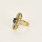 Bague 49 Bague marquise en or jaune 18K avec saphir et diamants 58 Facettes 58FC129