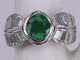 Bague Bague émeraude et diamants baguette en or blanc 58 Facettes BA-1164