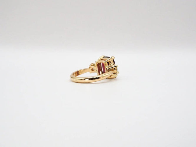 Bague 55 Bague or jaune, Grenat, Diamants 58 Facettes 4804