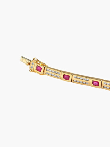 Bracelet Bracelet en or jaune et rubis, diamants 2,64 ct / 1,56 ct 58 Facettes 43900018