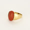 Bague 54.5 Bague en Or jaune et corail rouge 58 Facettes ROM1669