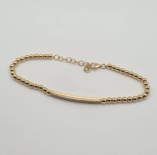 Bracelet Bracelet or jaune serti d’une barrette de diamants 58 Facettes