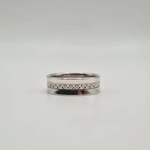 Bague 55 Alliance or blanc 18 carats 58 Facettes