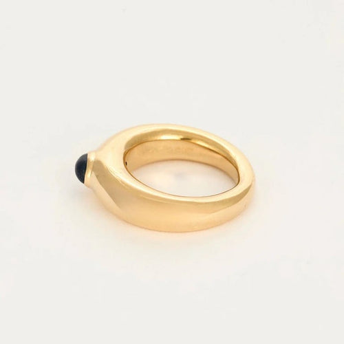 Bague 51.5 Chaumet Vintage - Bague jonc en or jaune et cabochon de saphir 58 Facettes PAL3488X4