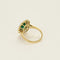 Bague 54 Bague Fleur en or jaune 18K avec émeraude et diamants 58 Facettes 58FC124