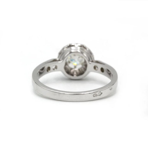 Bague 57 Solitaire accompagné - Or, Platine & Diamants 58 Facettes 250275R