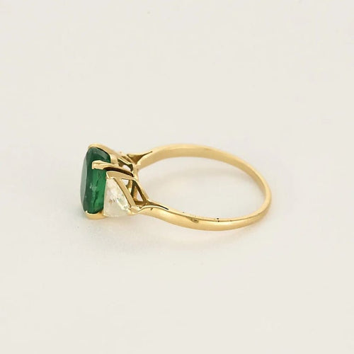 Bague 61 Bague en or jaune, émeraude et diamants troidia 58 Facettes LEN1849X3