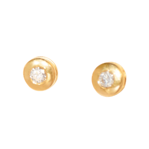 Boucles d'oreilles Ohrstecker - Diamants en or jaune 14 carats 0,60 ct 58 Facettes