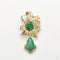 Pendentif Broche pendentif florale en or jaune et émeraudes, diamants 58 Facettes