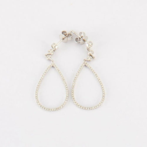 Boucles d'oreilles Boucles d'oreilles en Or blanc & diamants 58 Facettes