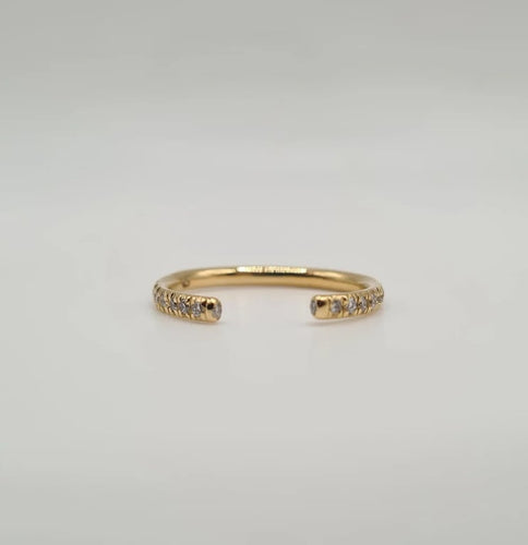 Bague 56 Demi-alliance or jaune sertie de diamants naturels 58 Facettes