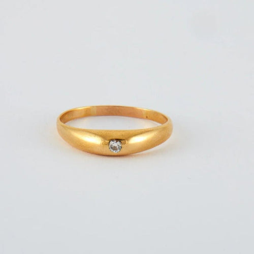 Bague 58 Bague jonc anglais or jaune diamant 58 Facettes