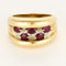 Bague 53 Bague jonc godronnée en or jaune, diamants et rubis 58 Facettes CAN1651