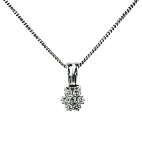 Pendentif Pendentif en or blanc 14 carats avec diamants taille brillant 58 Facettes 2313