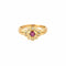 Bague 54 Bague or jaune, rubis et diamants 58 Facettes PER00663