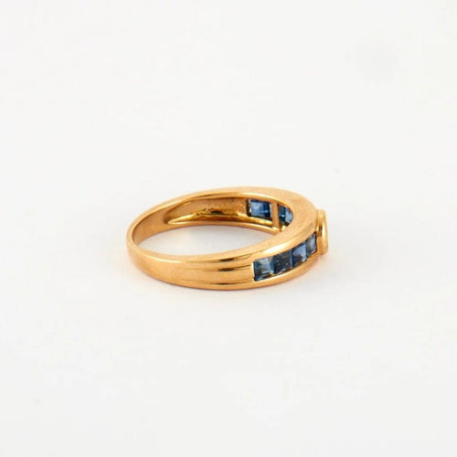 Bague 50.5 Bague en Or jaune, saphirs & diamants 58 Facettes
