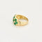 Bague 54 Bague trois rangs en or jaune 18k et émeraudes, diamants 58 Facettes ALGU34