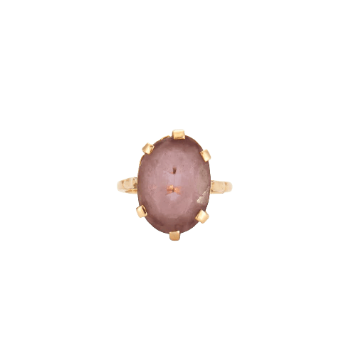 Bague 46 Bague Or jaune, quartz rose 58 Facettes