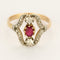 Bague 68 Bague "aigrette" en platine et or rose 58 Facettes SQU3866