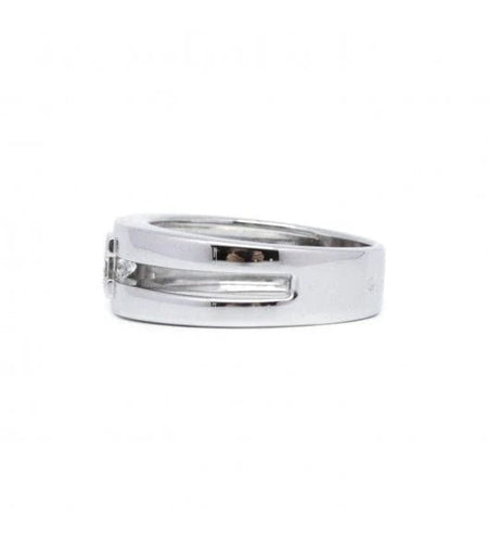 Bague 57 Bague or blanc diamant 58 Facettes 220465R
