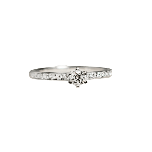 Bague 52.5 Bague halo en platine 950 avec brillants 0,30 ct 58 Facettes 2821
