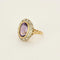 Bague 49.5 Bague pompadour en or jaune et blanc 18K avec améthyste et diamants 58 Facettes 58FC168