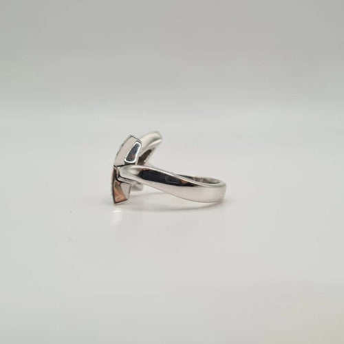 Bague 54 Bague étoile or blanc sertie de diamants 58 Facettes