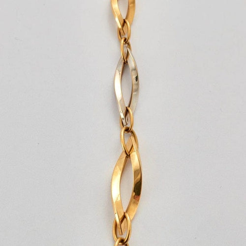 Collier Collier à maillons losangiques en or jaune et or gris 18k 58 Facettes ALGU24