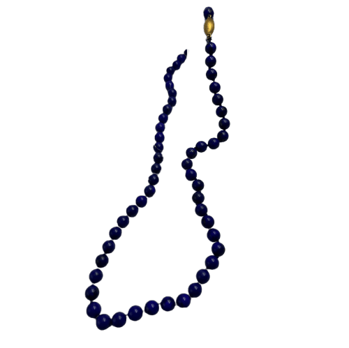 Collier Collier - 61 perles de lapis-lazuli et fermoir en or jaune 18 carats 58 Facettes