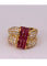 Bague 55 Bague ondulée Or jaune Rubis et Diamants 58 Facettes RNG0016
