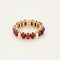 Bague 51.5 Alliance sertie de rubis cabochon et diamants en or jaune 18k 58 Facettes RNG3474